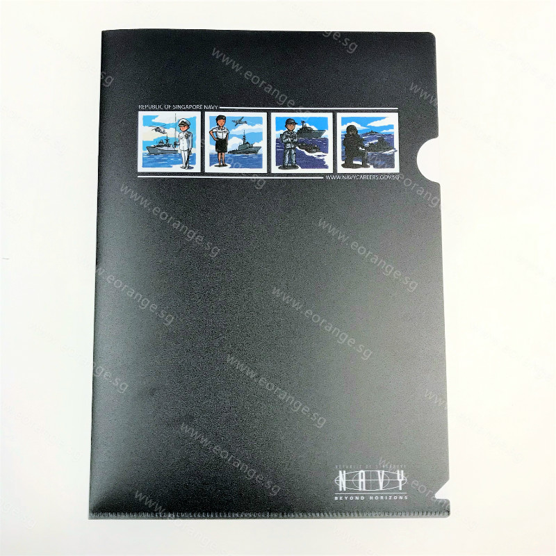 customised customized L-shaped folder file printing logo full color colour corporate gift promotional gift giveaway door wholesale singapore supplier