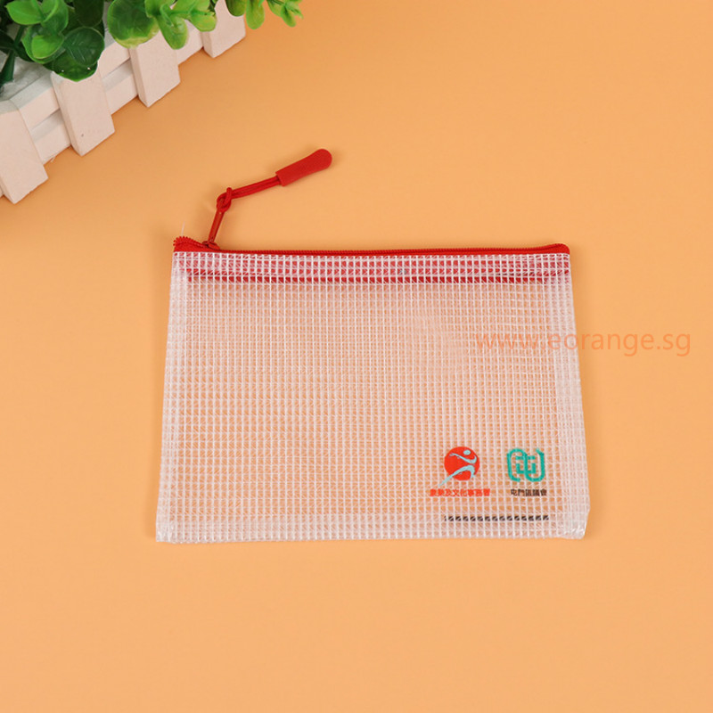 Zippered Vinyl & Mesh Pouches